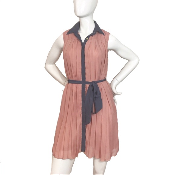 Dresses & Skirts - 🛍 4 for $25 Blush Pink Belted Pleated Dress